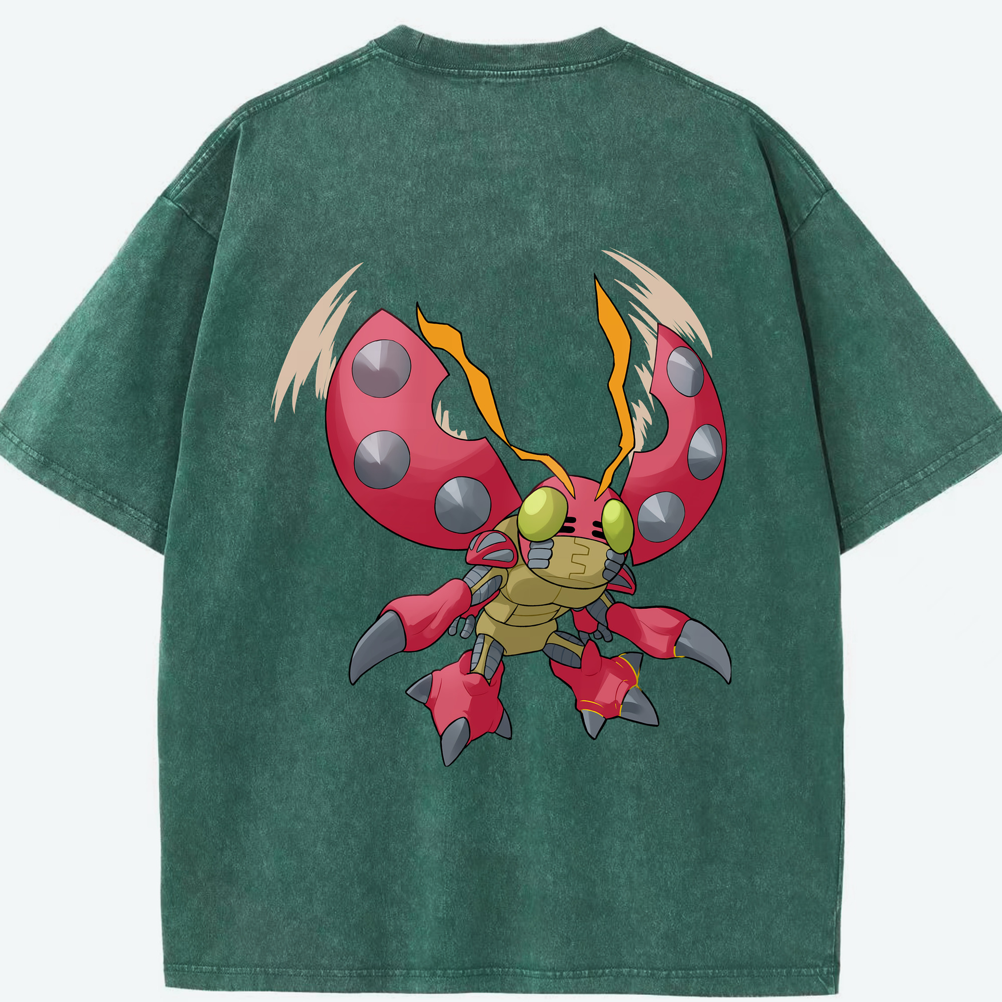 （画像用） Digimon デジタルモンスター/デジモン 綿100% ヴィンテージ風 半袖Tシャツ（背面プリント）